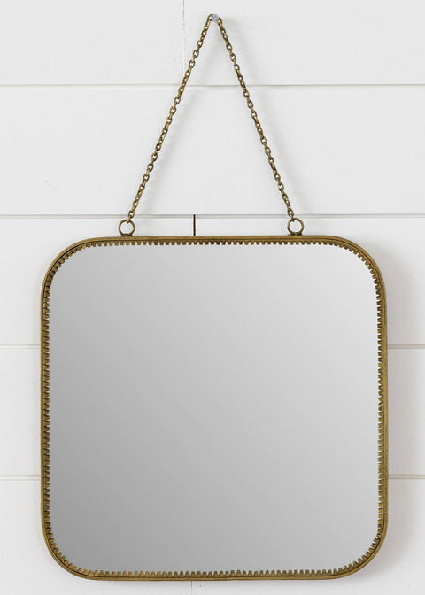 Brass Framed Mirror with Chain