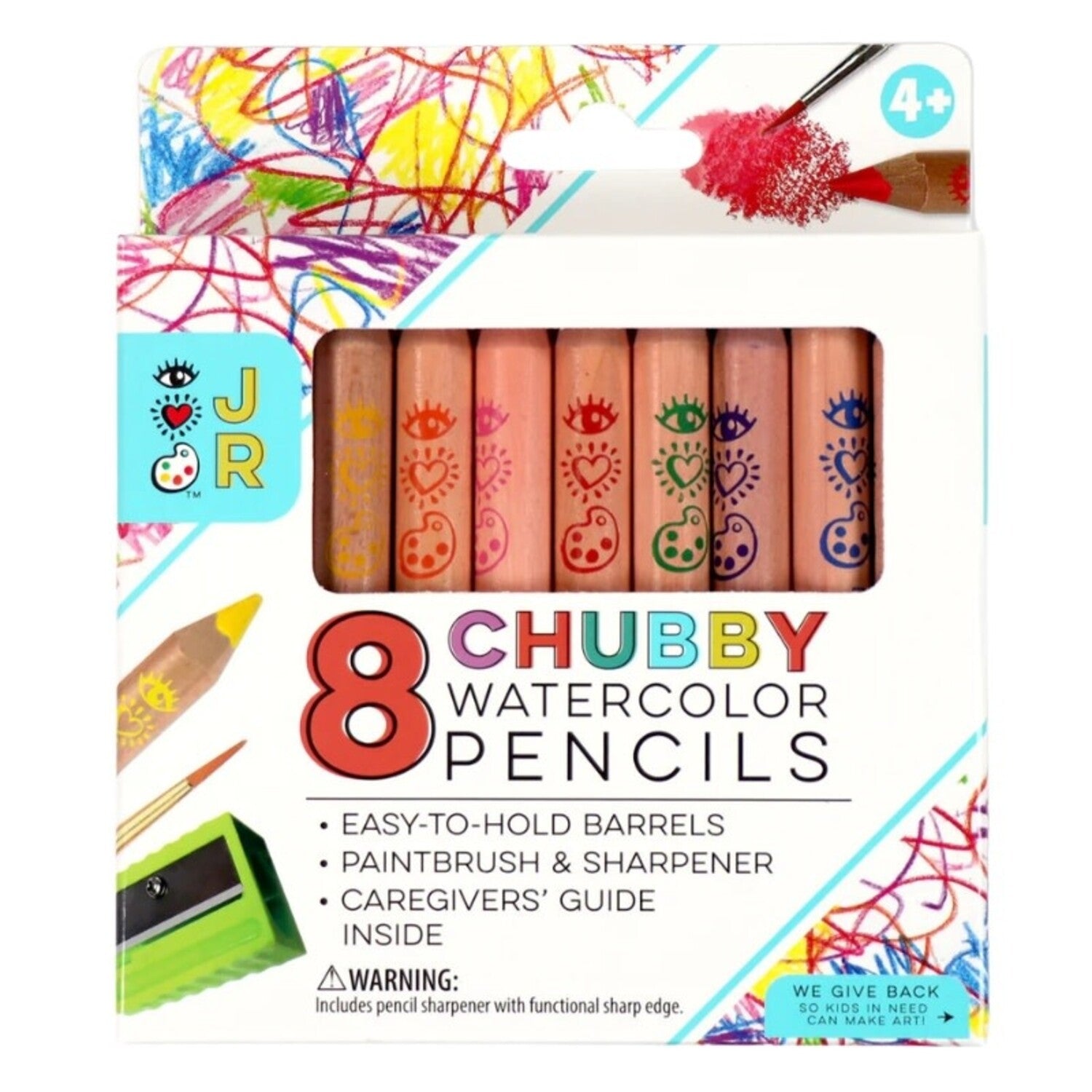 Bright Stripes 8 Chubby 2 in 1 Colored Pencils