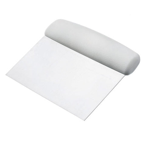 Stainless Steel Dough Scraper (White Plastic Handle) SHARP Knife Shop Accessory art-noise.myshopify.com stainless-steel-dough-scraper-white-plastic-handle