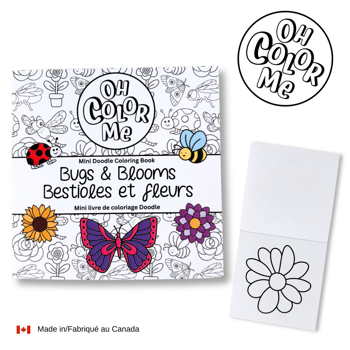 Oh Color Me - Mini Colouring Book - Bugs and Blooms