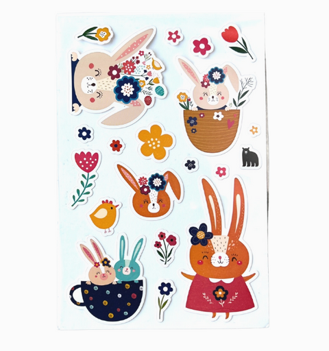 Four Bears Sticker Club - Bunnies in A Basket