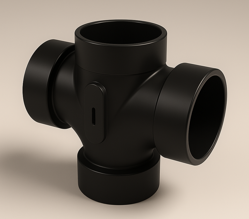 LESSO ABS Double Sanitary Tee – 1 1/2" Hub DWV Fitting