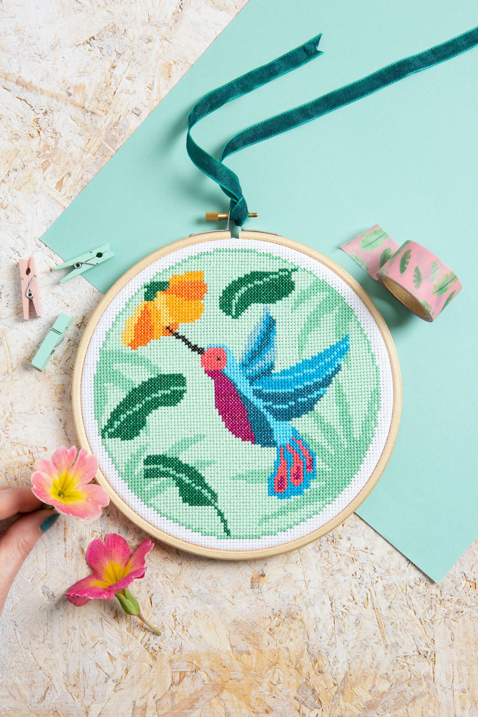 Hummingbird Cross Stitch Kit | Beginner Craft Kit