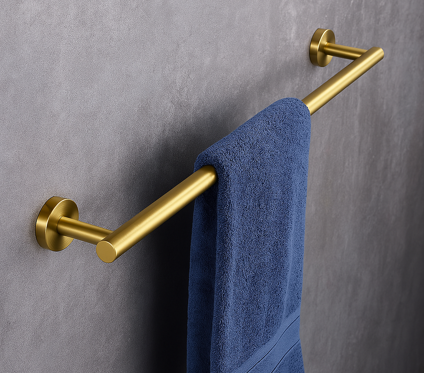 3-Piece Matte Black Round Bathroom Hardware Set – Bar + Hook + TP