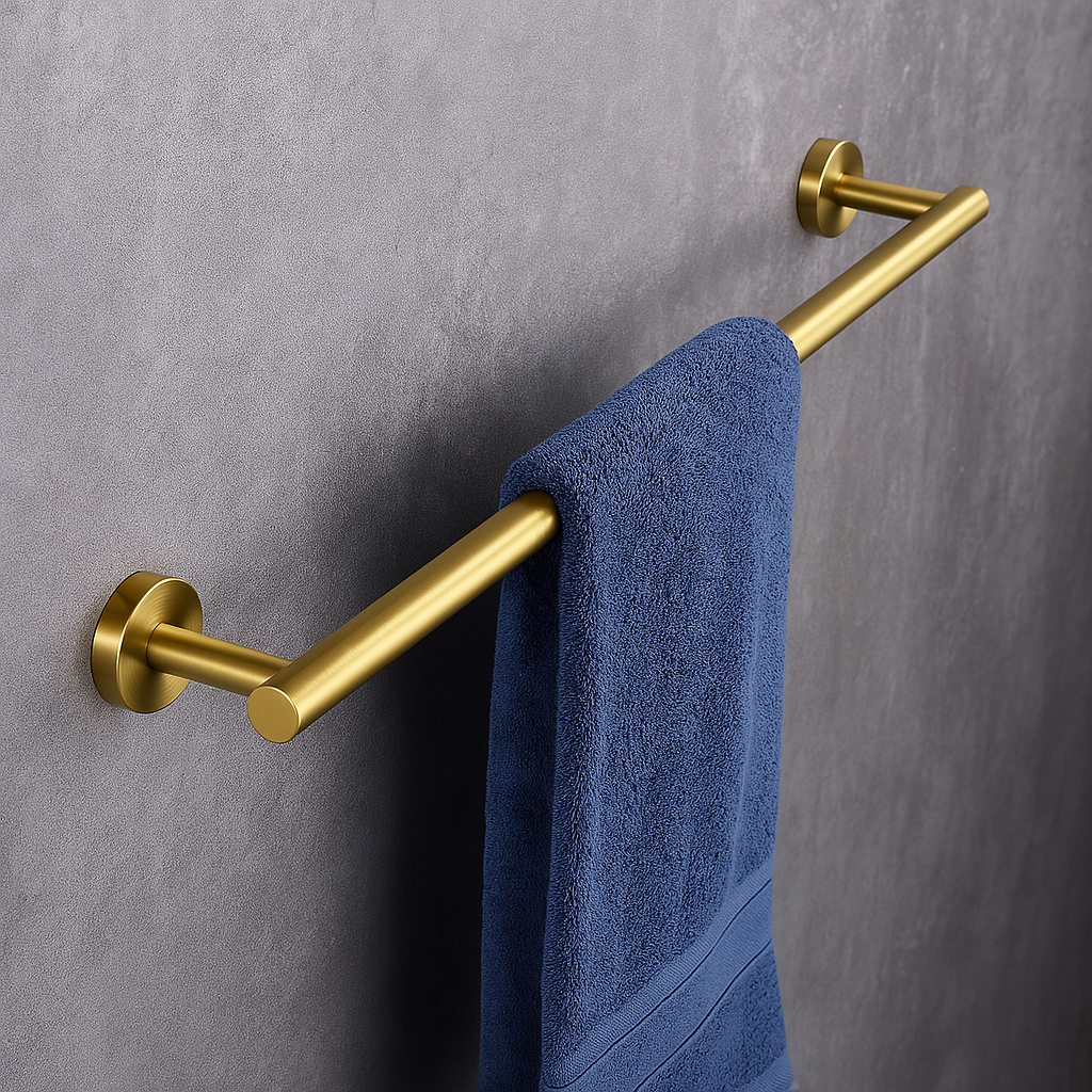 3-Piece Matte Black Round Bathroom Hardware Set – Bar + Hook + TP