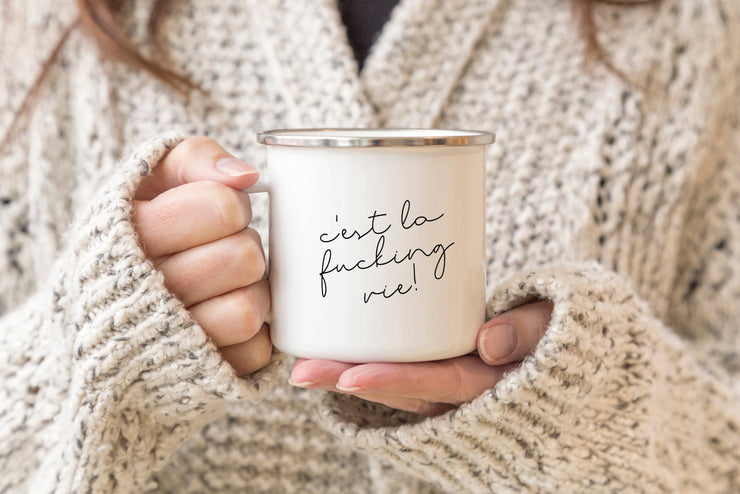C'est la fucking vie camper mug