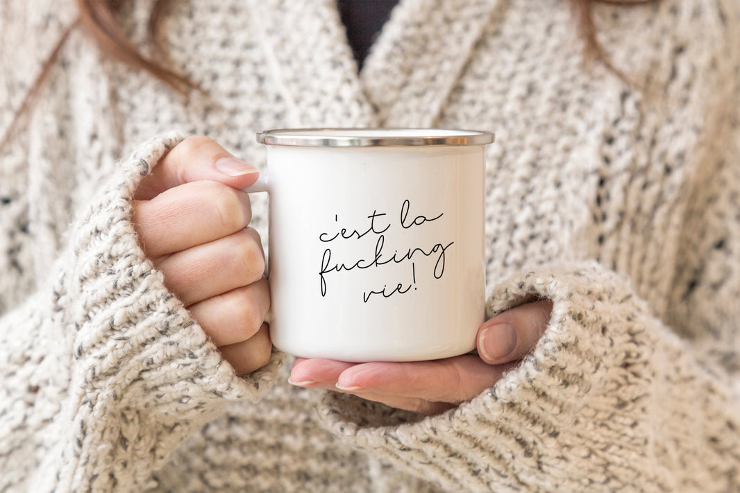 C'est la fucking vie camper mug