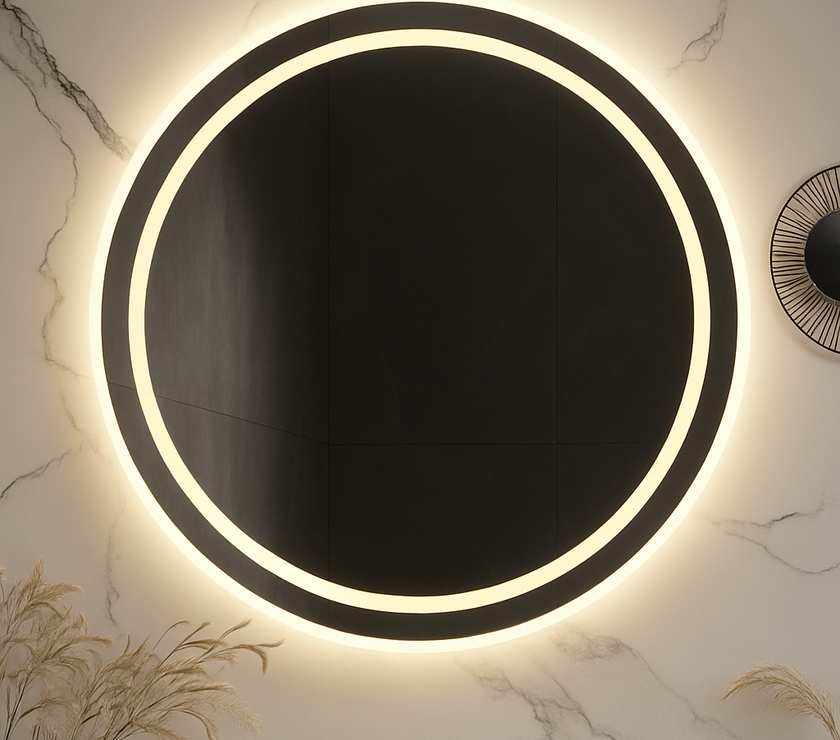 HaloLux Dual-Lit Round LED Vanity Mirror – Backlit + Front Glow | 24–32"