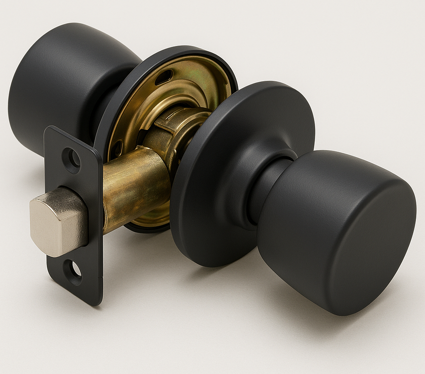 577 - Modern Tulip Style Interior Door Knob – Matte Black Finish