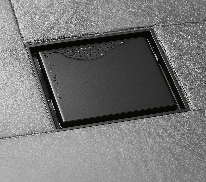 Architect Square Shower Drain – 6"x6", Tile-In or Grate Cover, 304 Stainless