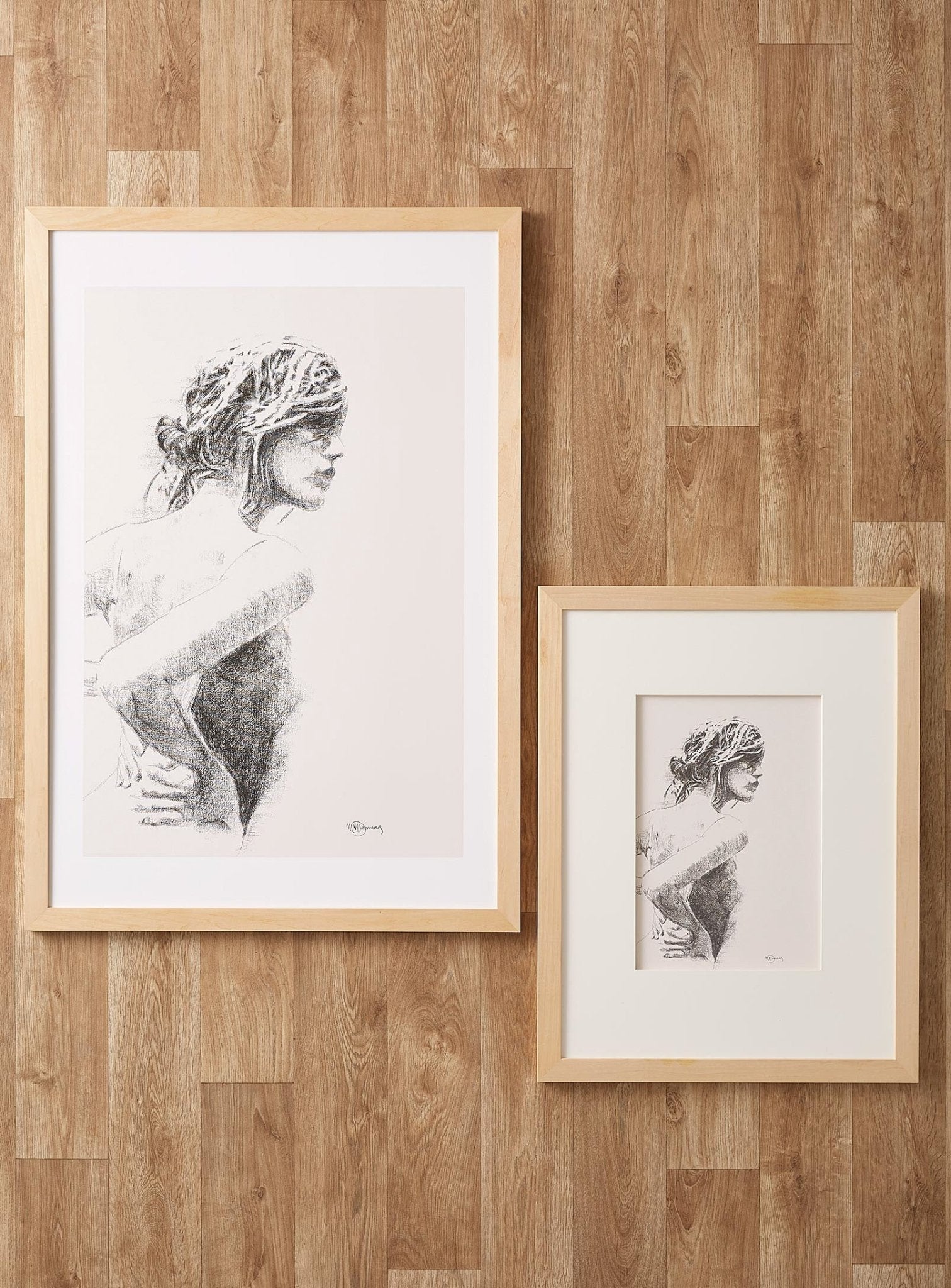 Charcoal Women Figure - Black on cream