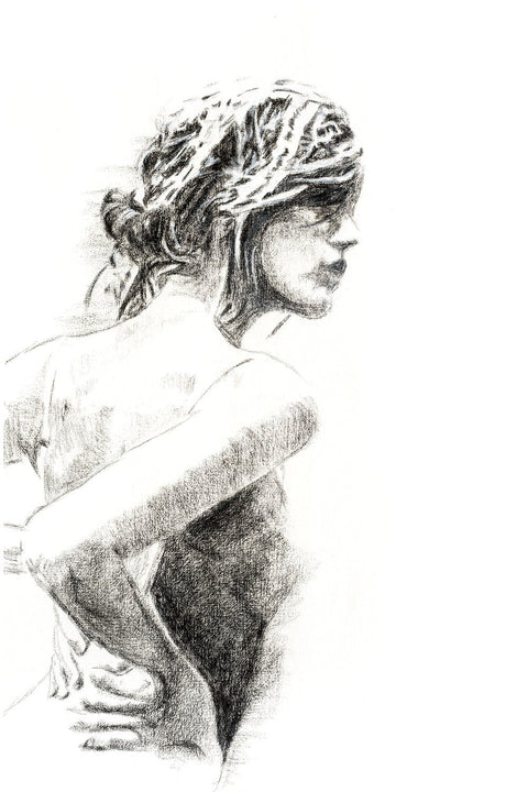 Charcoal Women Figure - Black on white