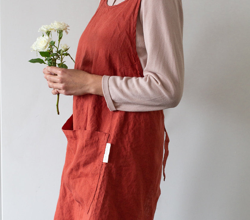 Linen Apron - Terracota