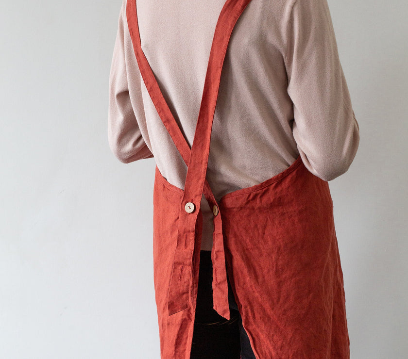 Linen Apron - Terracota