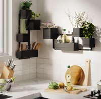 Umbra - Cubiko Black Wall Planter
