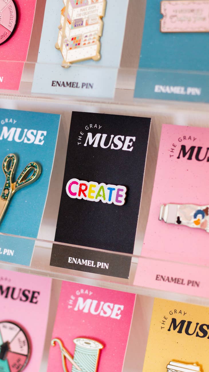 The Gray Muse - CREATE Enamel Pin - Art Noise