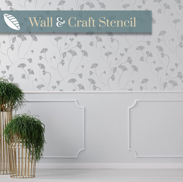 Dancing Ginkgo Wall Stencil