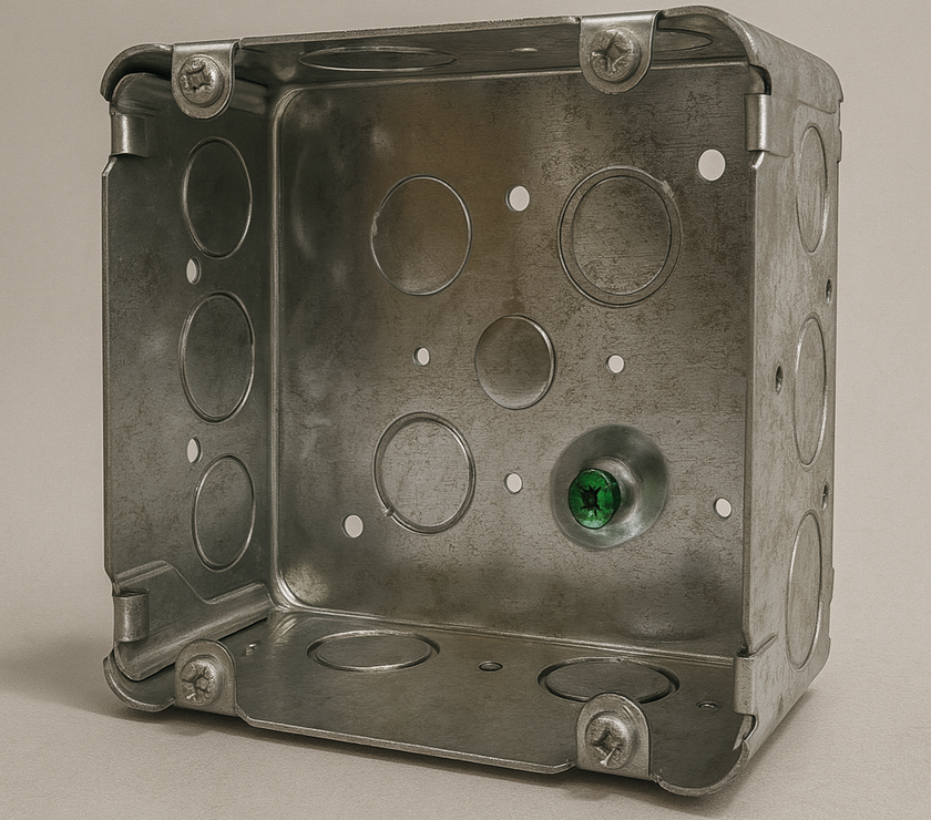 4‑Inch Square Device Box – Galvanized Steel, 1.1 mm, ETL Listed