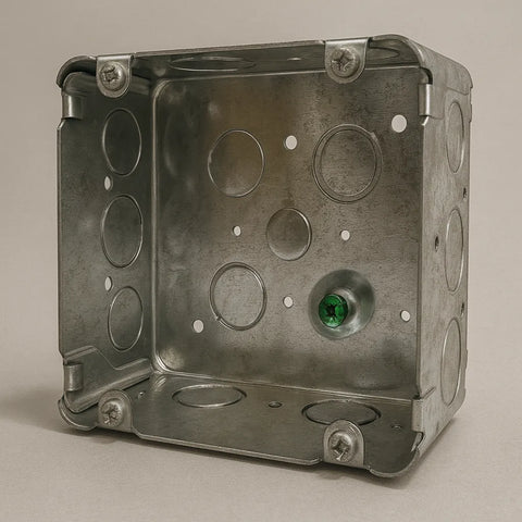 4‑Inch Square Device Box – Galvanized Steel, 1.1 mm, ETL Listed Good Day Building Supply Inc. Electrical Device Box art-noise.myshopify.com 4-inch-square-device-box-galvanized-steel-1-1-mm-etl-listed