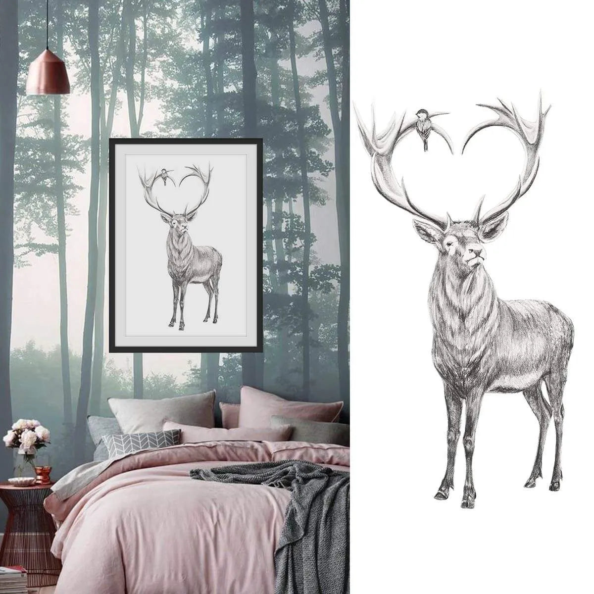 Deer with heart shaped antlers LE NID atelier illustration art-noise.myshopify.com deer-with-heart-shaped-antlers Deer with heart shaped antlers LE NID atelier illustration art-noise.myshopify.com deer-with-heart-shaped-antlers