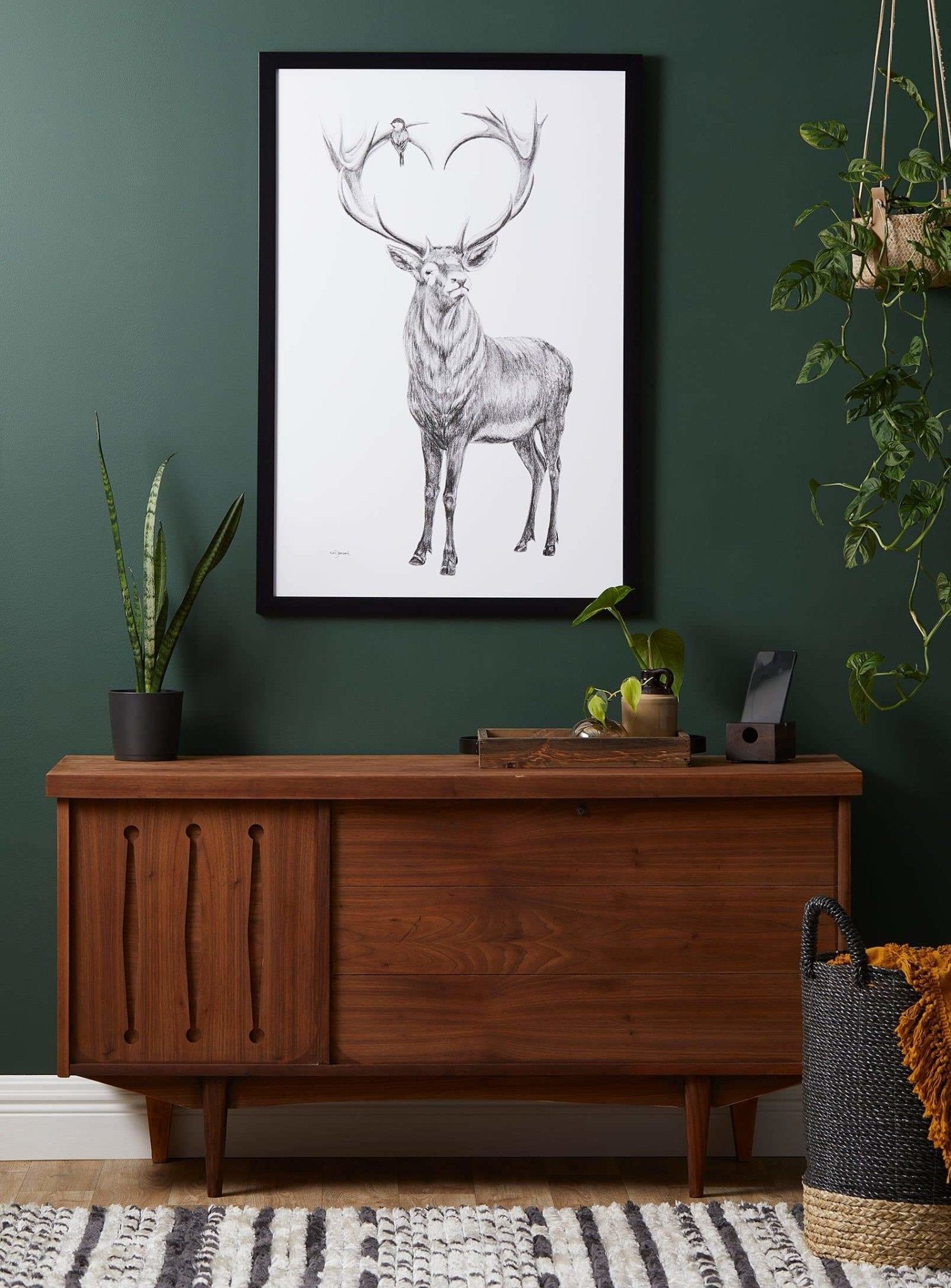 Deer with heart shaped antlers