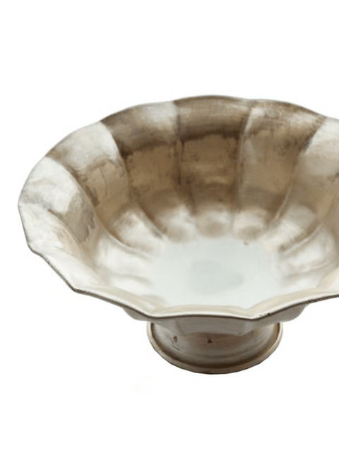 Distressed Ruffled Footed Bowl