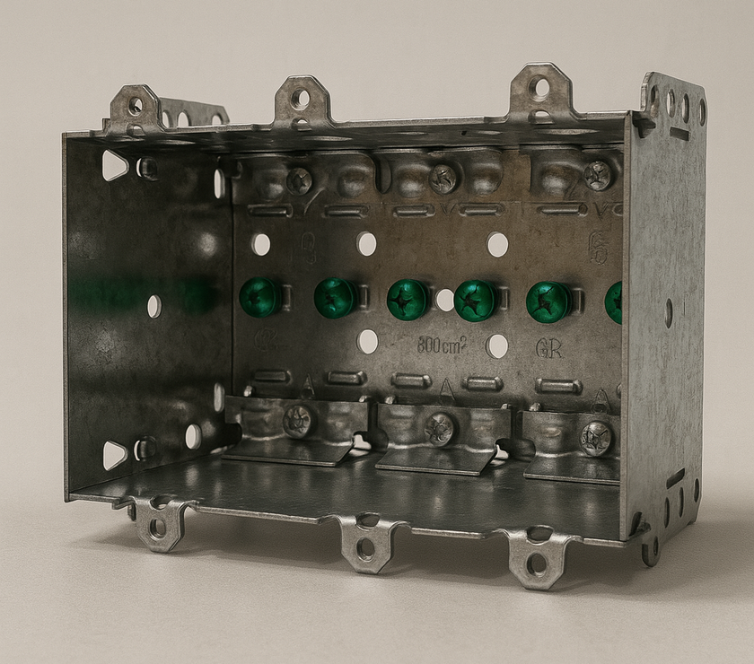 3‑Gang Steel Device Box 3 × 5½ × 2½ – Galvanized, ETL Listed