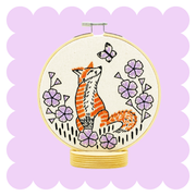 Fox in Phlox Complete Embroidery Kit