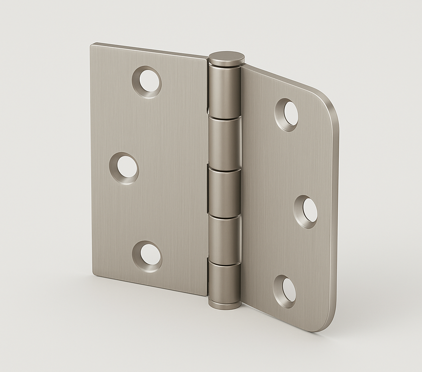 3″ Metal Door Hinge – Brushed Nickel & Matte Black Square & 5/8 Radius
