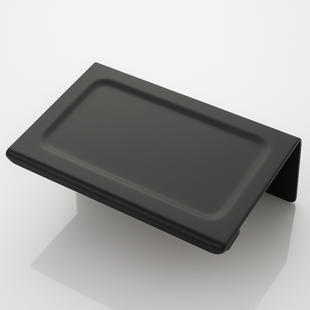 Modern Matte Black Toilet Paper Holder – Open Arm + Recessed Shelf