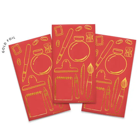 RED PACKET ENVELOPES - PACK OF 3 - Art Noise