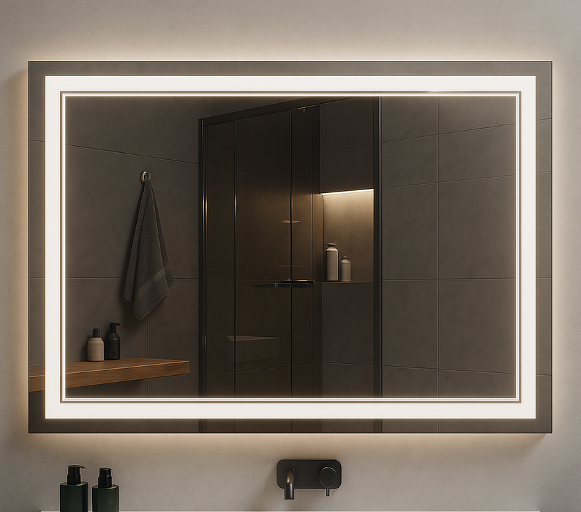 Nebula PureGlow Frameless LED Vanity Mirror – Anti-Fog, Dimmable | 24–60" Sizes