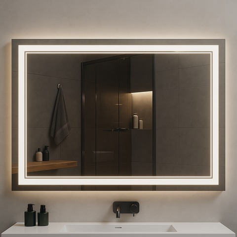 Nebula PureGlow Frameless LED Vanity Mirror – Anti-Fog, Dimmable | 24–60" Sizes