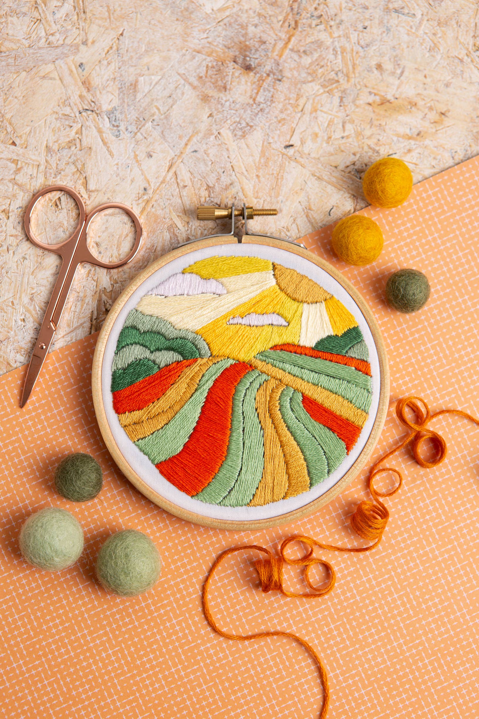 Harvest Time Mini Embroidery Kit | Craft Kit for Beginners