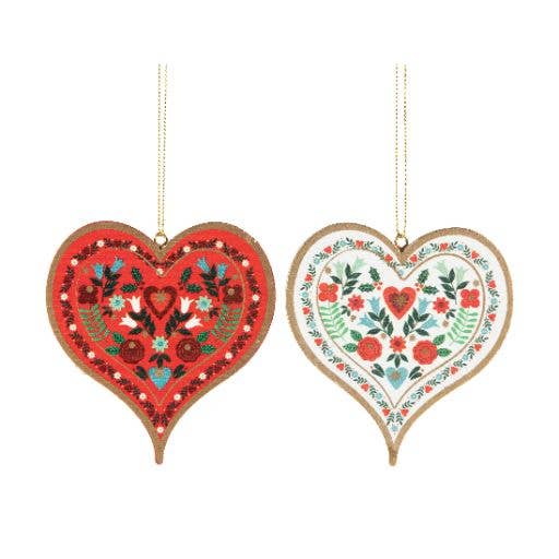 Assorted Nordic Heart Ornaments