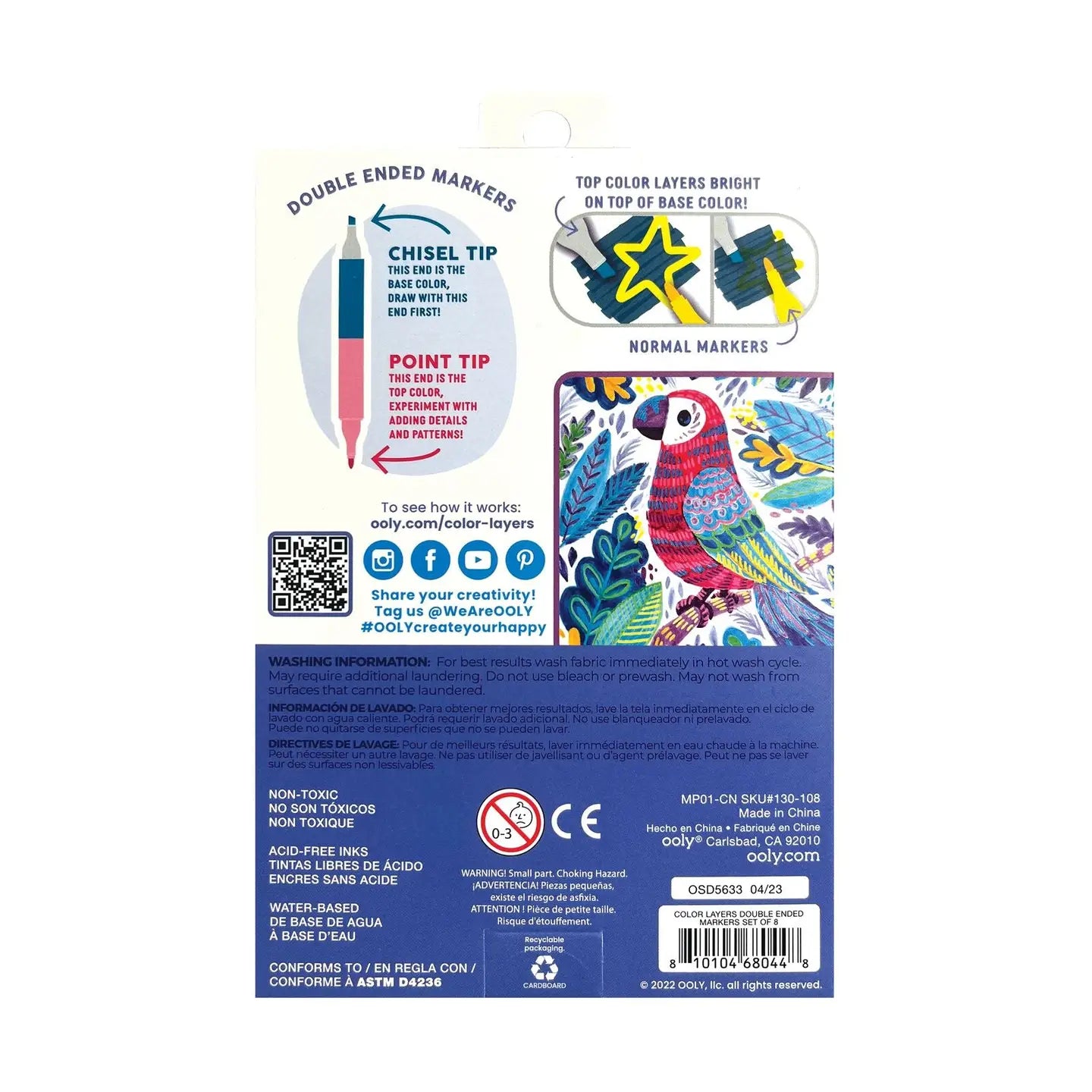 OOLY - Color Layers Double-Ended Layering Markers- Set of 8 - Art Noise