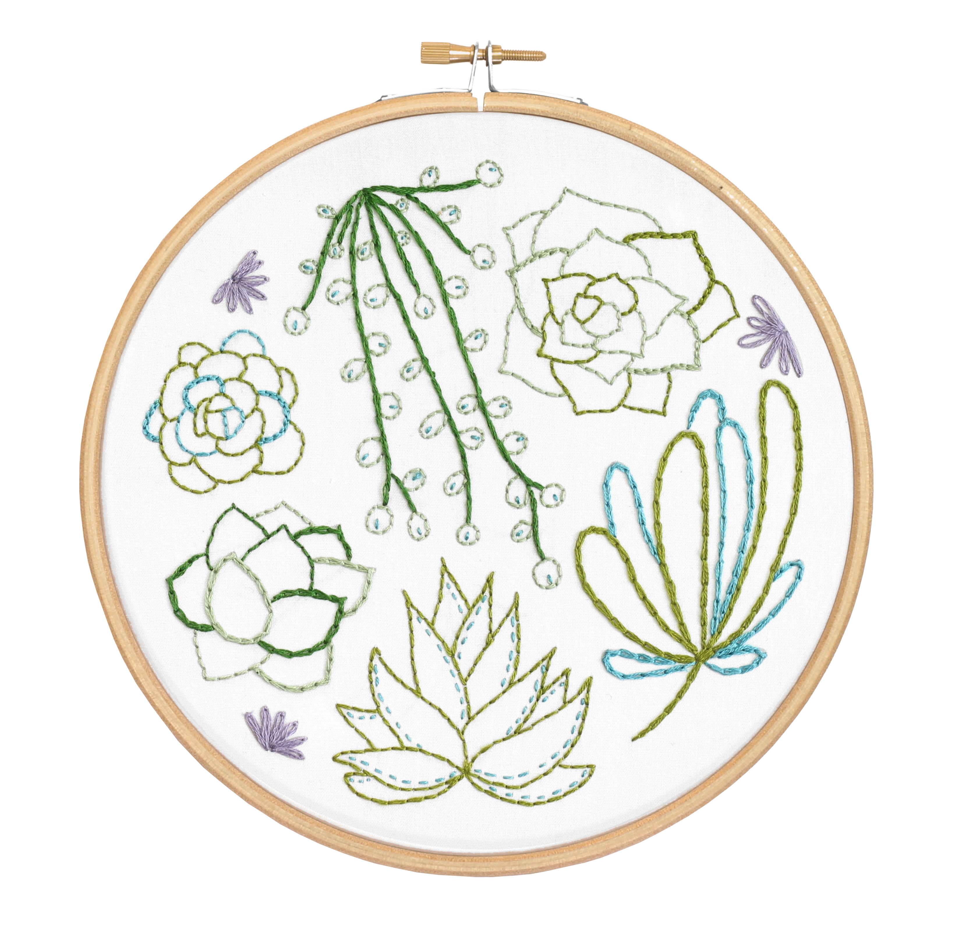 Succulents Embroidery Kit | Complete Craft Kit for Beginners