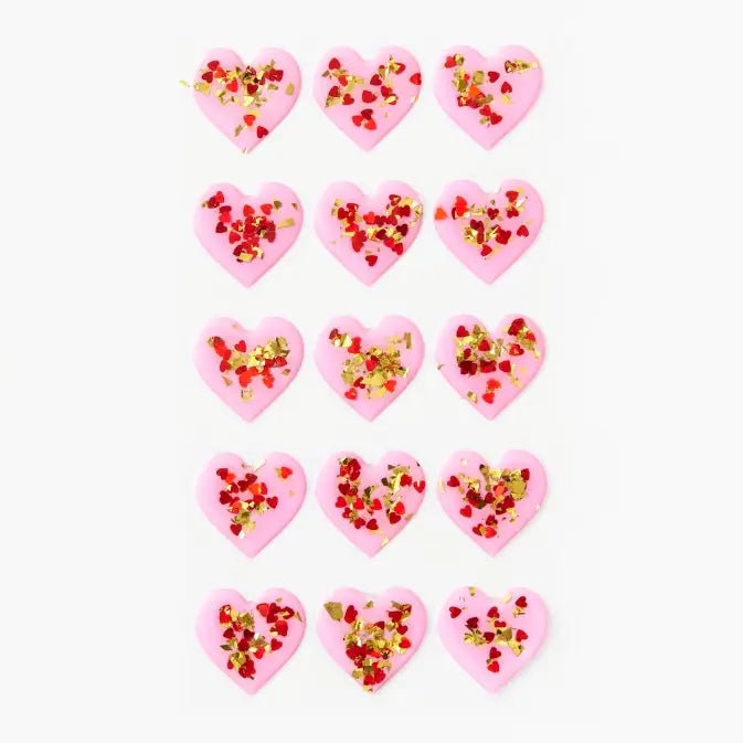 Blush Glitter Heart Stickers - Art Noise