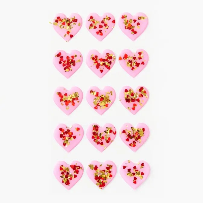 Blush Glitter Heart Stickers