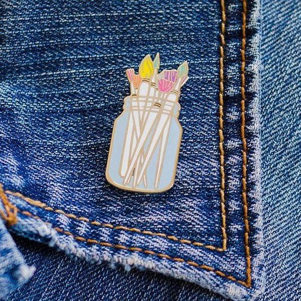 The Gray Muse - Paint Brushes Enamel Pin