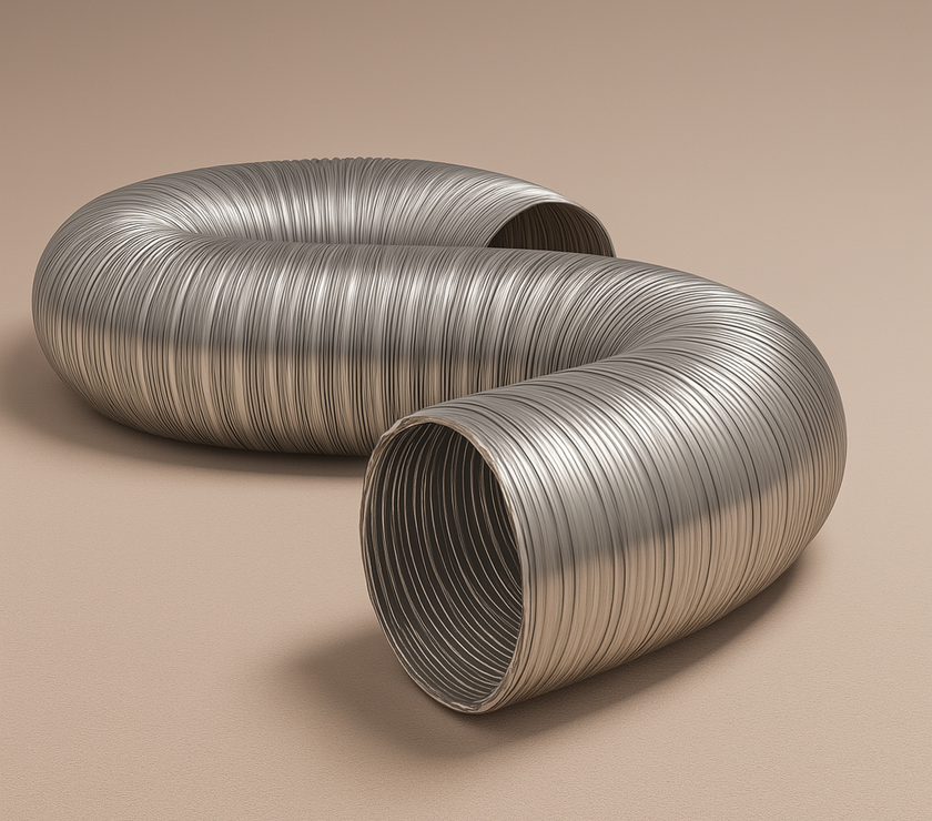 Semi-Rigid Aluminum Duct – 4" & 6" Dryer Vent | 10' with Clamps