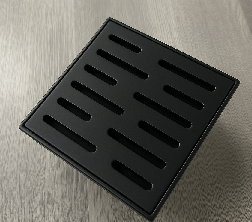 Architect Square Shower Drain – 6"x6", Tile-In or Grate Cover, 304 Stainless