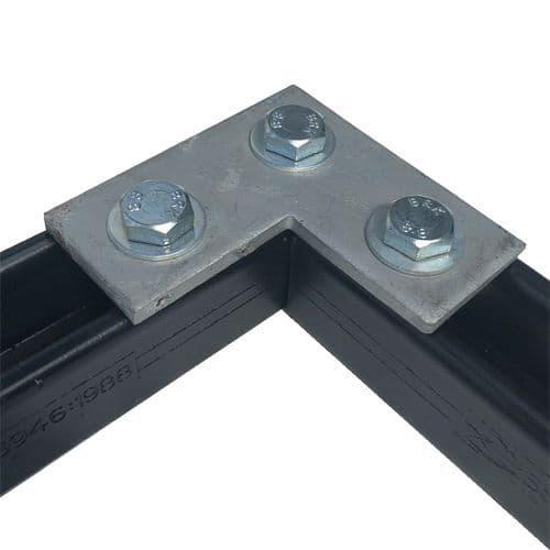 Byson Strut Flat Plate Connector, 90 Degree - 3 Hole