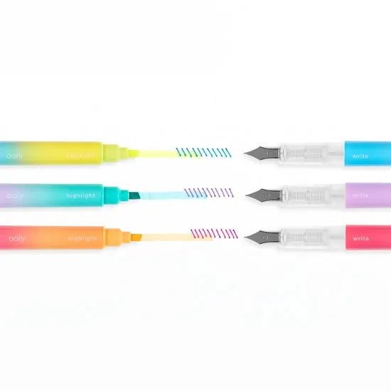 OOLY - Writer's Duo Double-Ended Fountain Pen + Highlighter