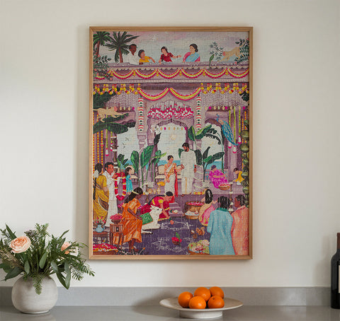 South Indian Wedding | 1,000 pcs Good Fortune Puzzle Co jigsaw puzzle art-noise.myshopify.com south-indian-wedding-1-000-pcs