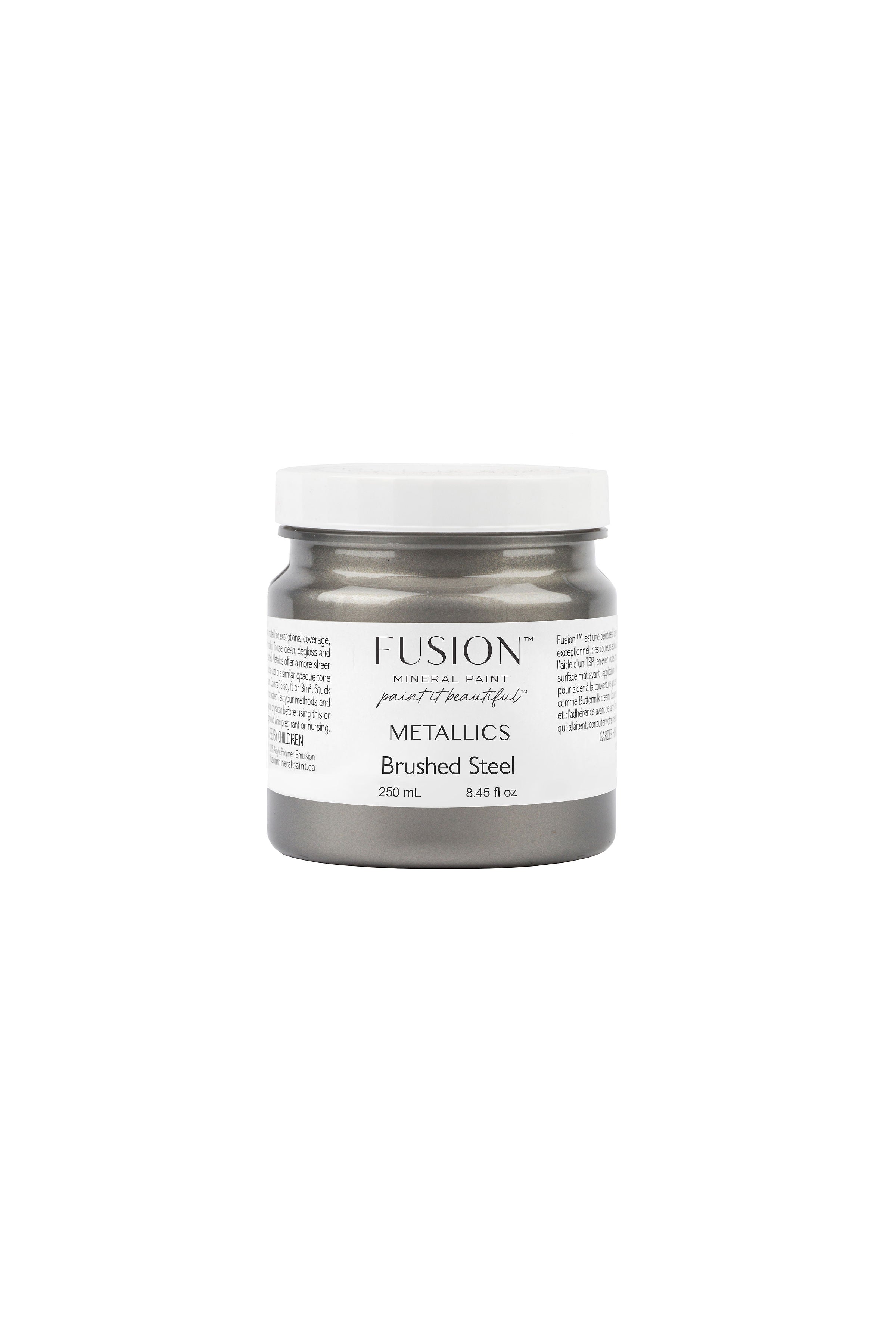 Fusion Mineral Paint Metallic Brushed Steel