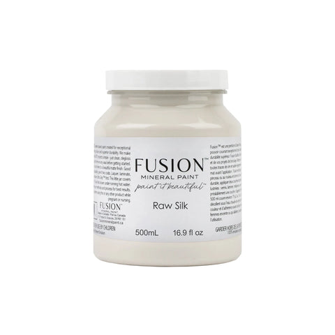 Jar of Fusion Mineral Paint on a white background Fusion Mineral Paint Raw Silk Homestead House Furniture Paint art-noise.myshopify.com fusion-mineral-paint-raw-silk-500ml Fusion Mineral Paint Raw Silk Homestead House Furniture Paint art-noise.myshopify.com fusion-mineral-paint-raw-silk-500ml