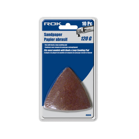 ROK - TRIANGLE SANDPAPER 120G 10 PC