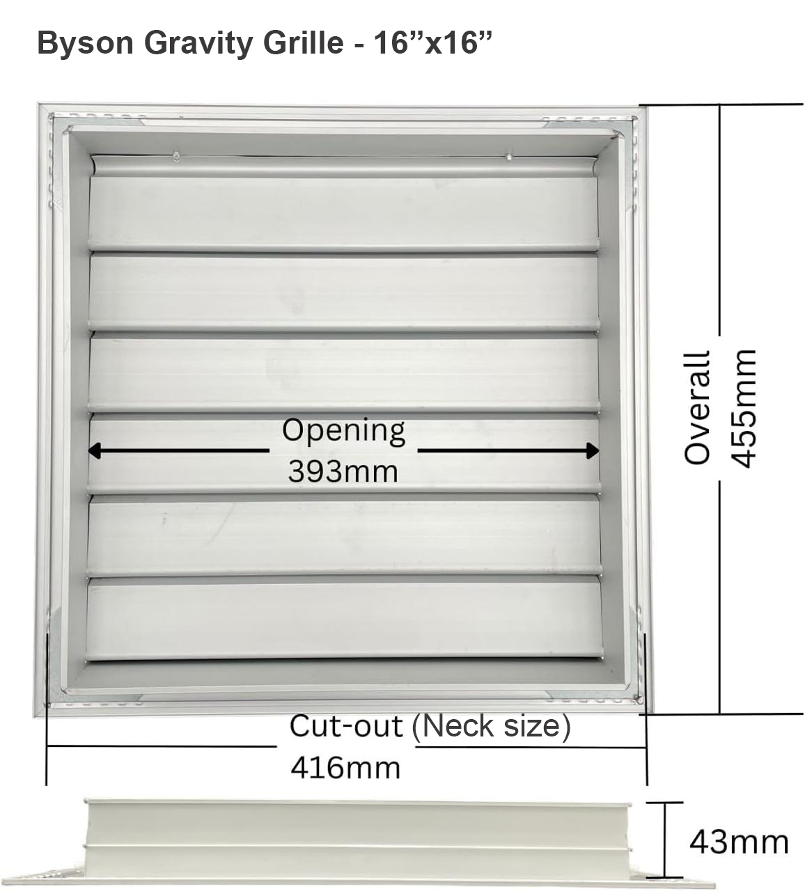 Byson Gravity Grilles, Aluminum - Anodized