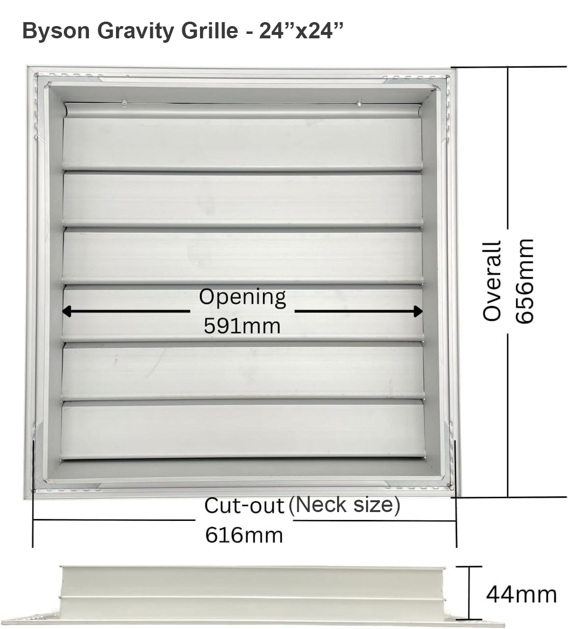 Byson Gravity Grilles, Aluminum - Anodized